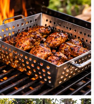 Best Grill Basket for Vegetables and Wings: Perforated Pan, Mesh Basket or Rotisserie Basket? editorial grilling image